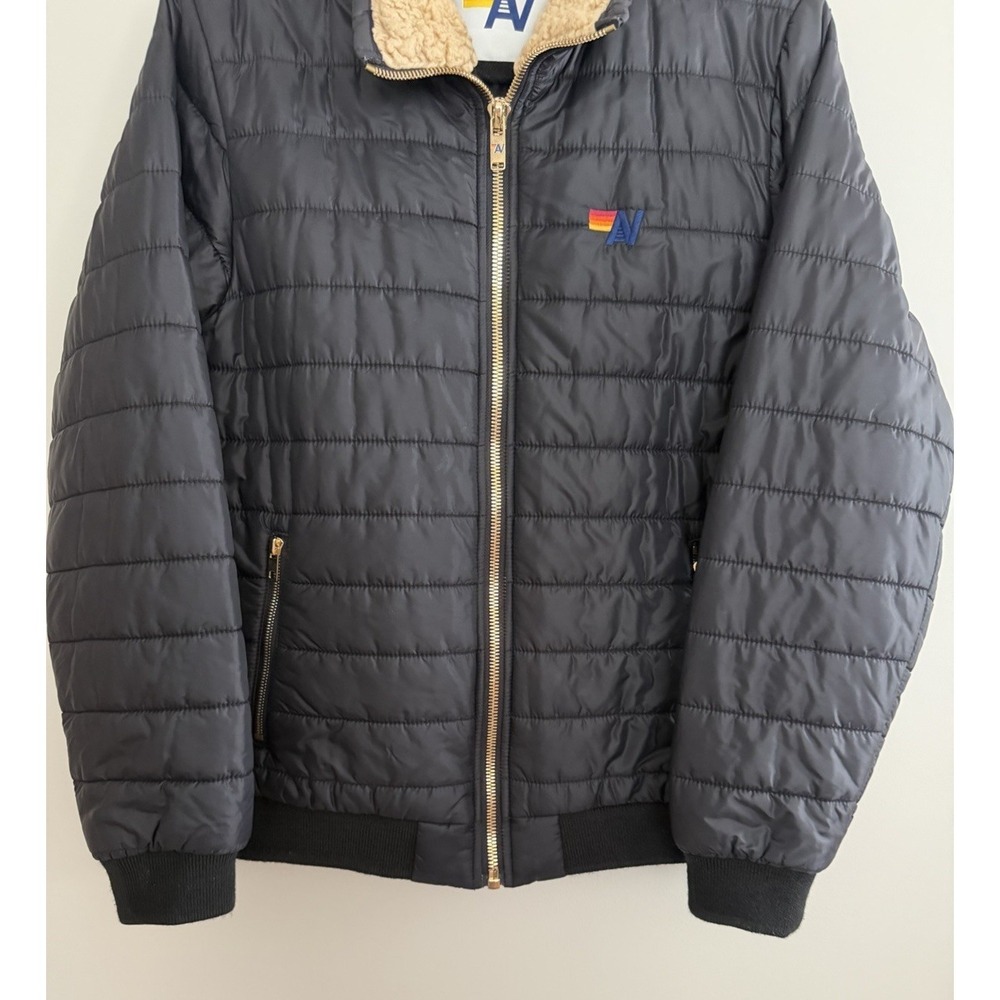 Aviator Nation Sunburst Puffer Jacket Black Women's Size Large - Picture 5 of 16
